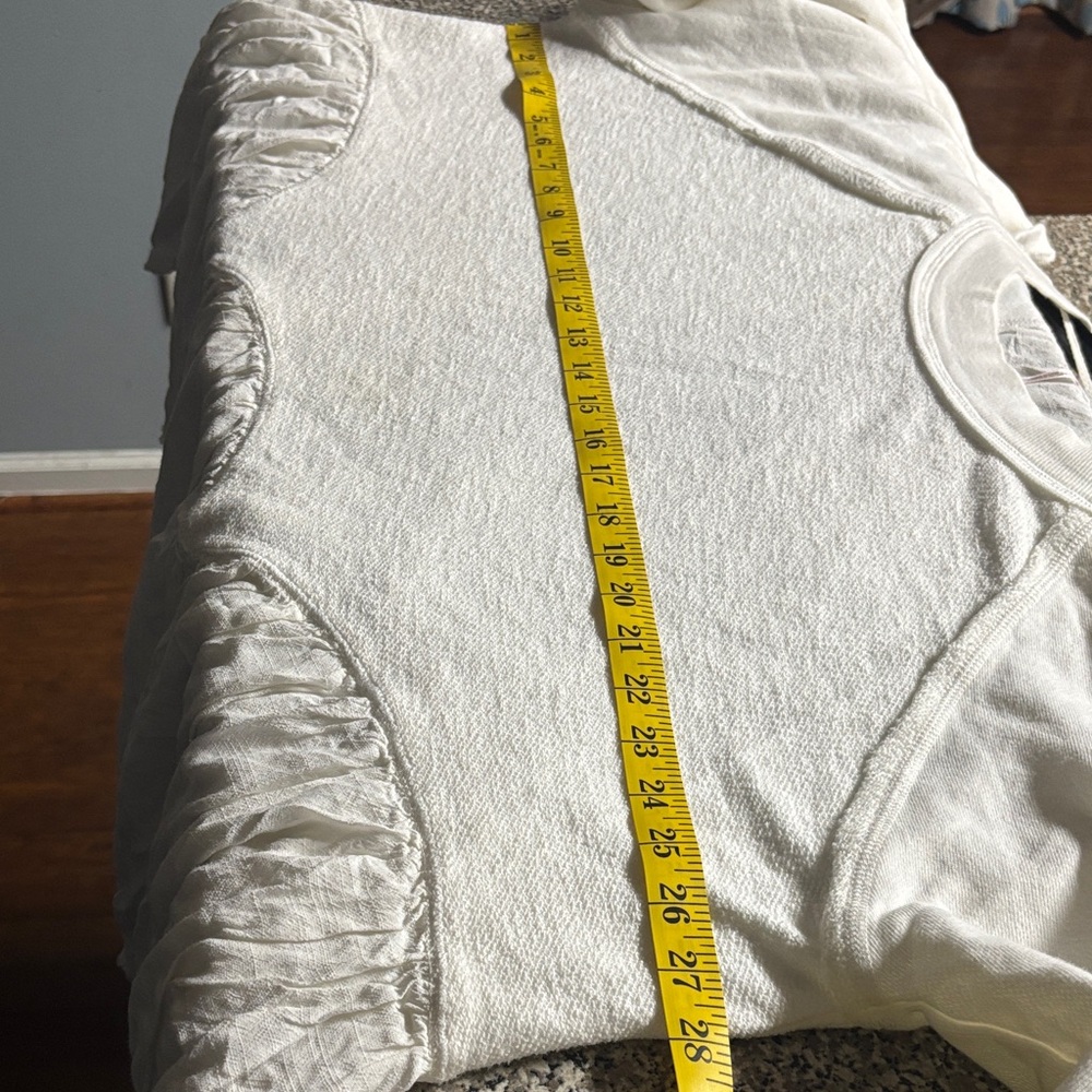 Free People Gold Duster Ivory Cream oversized asymmetrical Sweatshirt NWOT - Picture 5 of 9